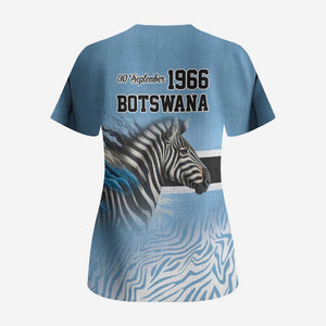 Botswana Independence Day 1966 Scrub Top Tribal African Zebra Skins Pattern
