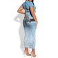Botswana Independence Day 1966 Short Sleeve Bodycon Dress Tribal African Zebra Skins Pattern - African Pride