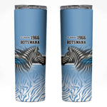Botswana Independence Day 1966 Skinny Tumbler Tribal African Zebra Skins Pattern - African Pride