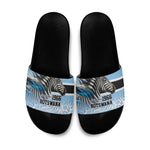 Botswana Independence Day 1966 Slide Sandals Tribal African Zebra Skins Pattern