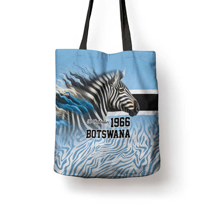 Botswana Independence Day 1966 Tote Bag Tribal African Zebra Skins Pattern