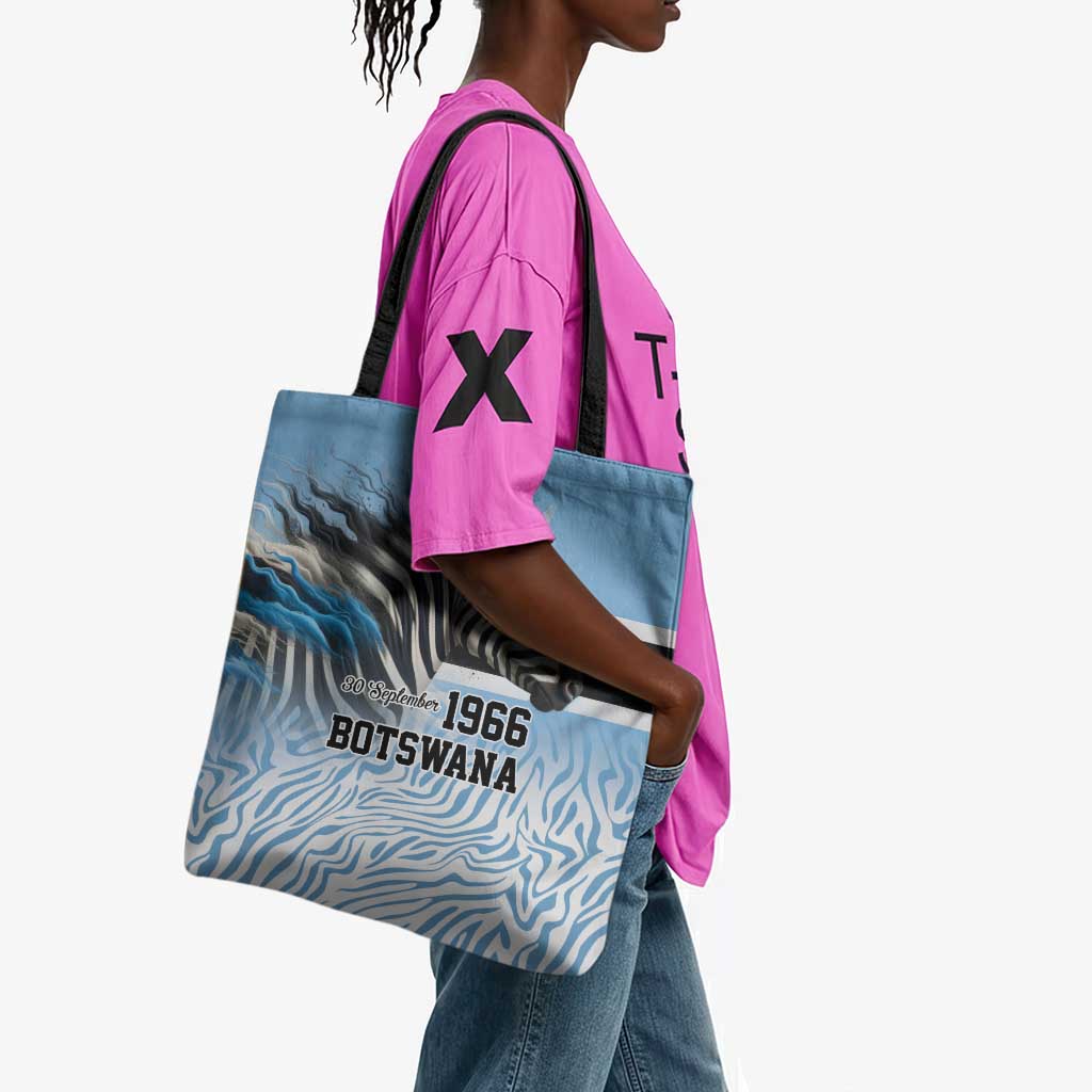 Botswana Independence Day 1966 Tote Bag Tribal African Zebra Skins Pattern
