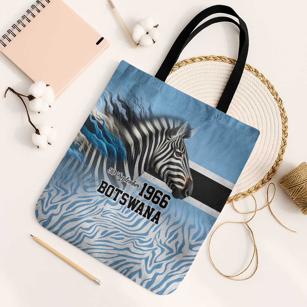 Botswana Independence Day 1966 Tote Bag Tribal African Zebra Skins Pattern