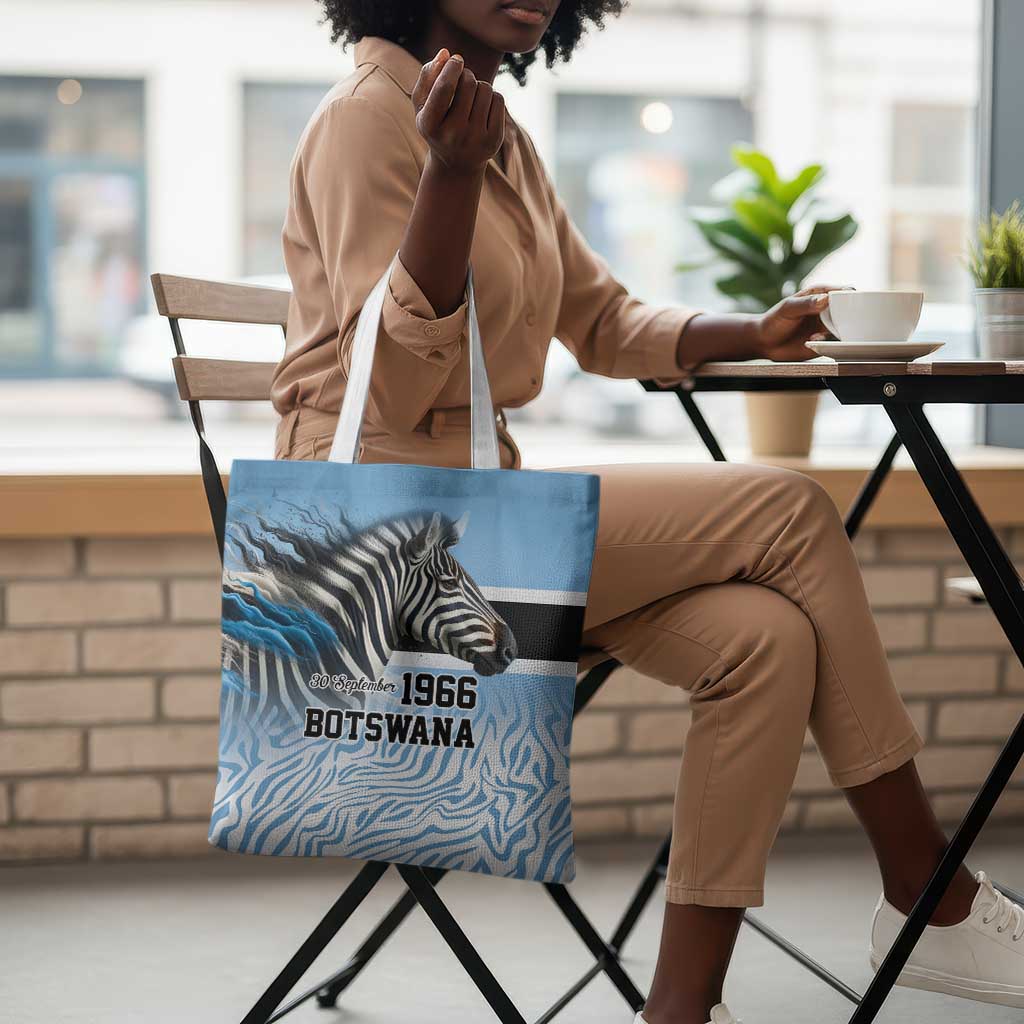 Botswana Independence Day 1966 Tote Bag Tribal African Zebra Skins Pattern