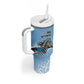 Botswana Independence Day 1966 Tumbler With Handle Tribal African Zebra Skins Pattern - African Pride