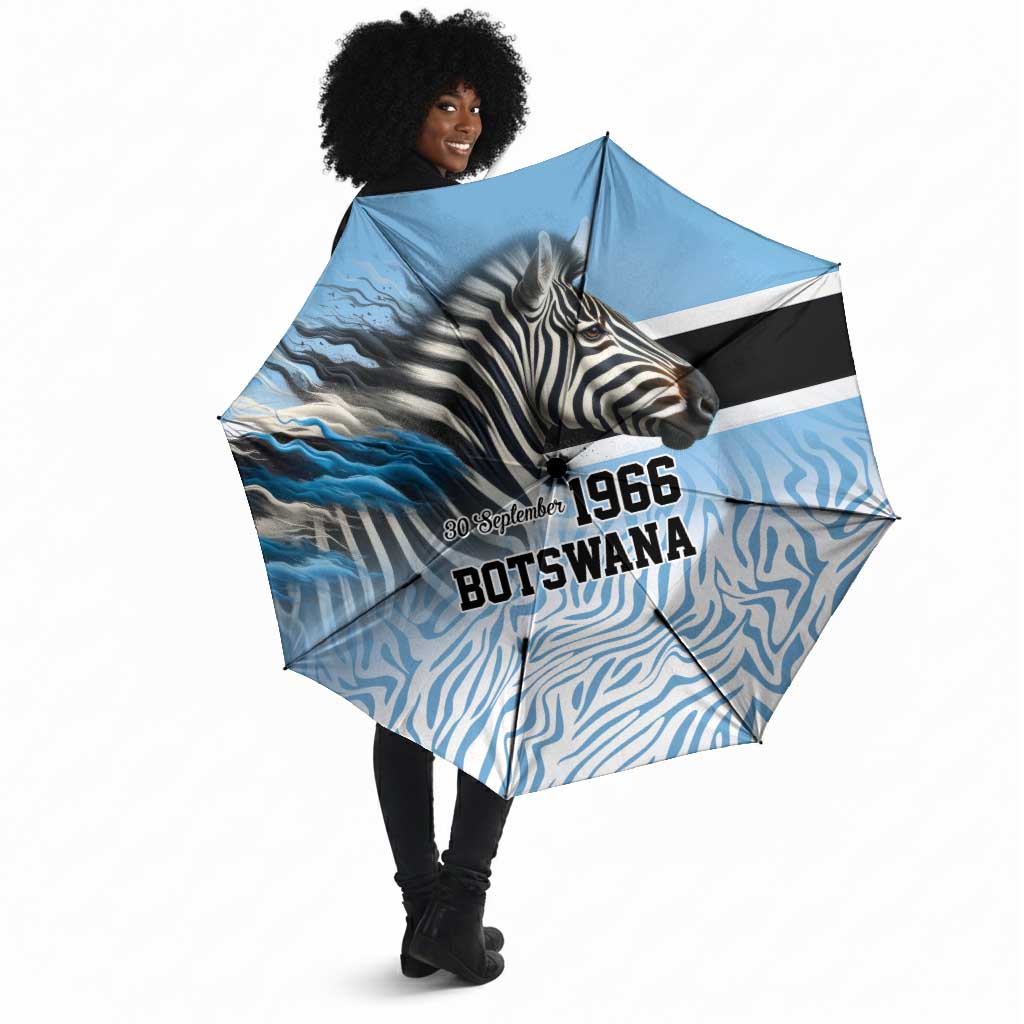 Botswana Independence Day 1966 Umbrella Tribal African Zebra Skins Pattern