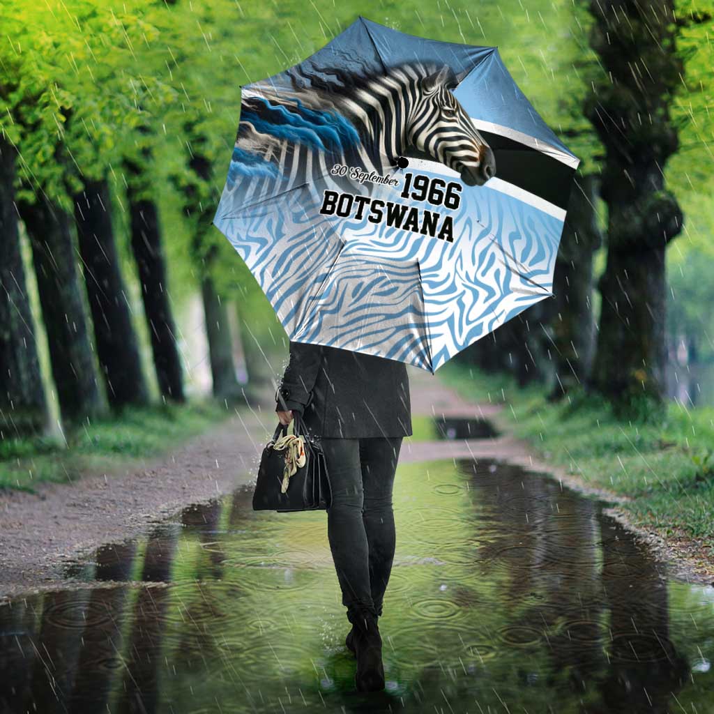 Botswana Independence Day 1966 Umbrella Tribal African Zebra Skins Pattern