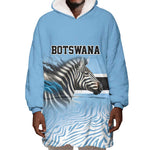 Botswana Independence Day 1966 Wearable Blanket Hoodie Tribal African Zebra Skins Pattern - African Pride