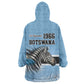 Botswana Independence Day 1966 Wearable Blanket Hoodie Tribal African Zebra Skins Pattern - African Pride