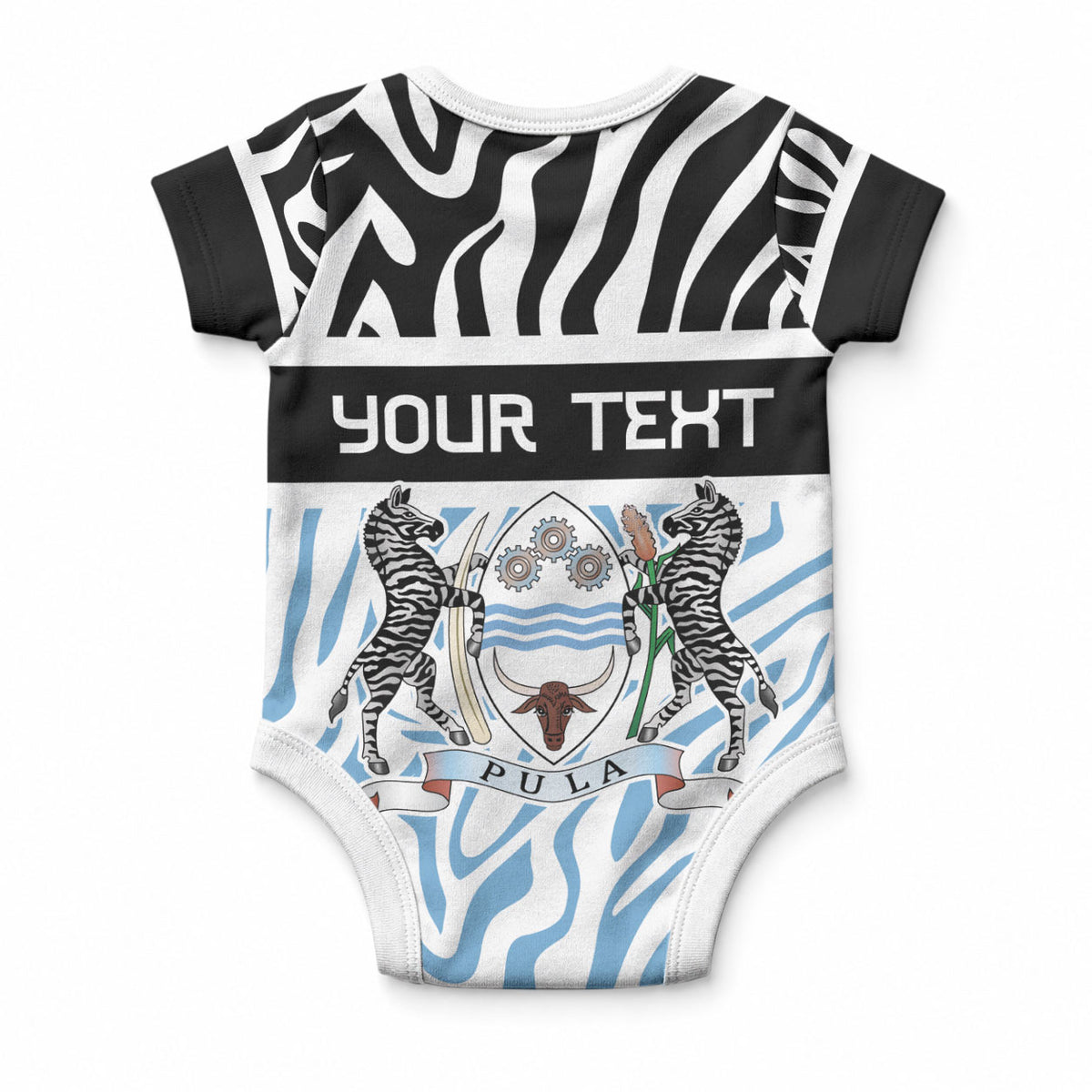 Botswana Personalized Baby Onesie African Zebra Skins Pattern