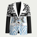 Botswana Personalized Blazer African Zebra Skins Pattern