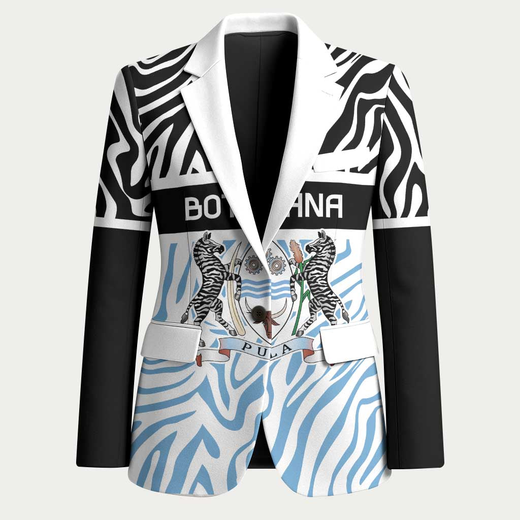 Botswana Personalized Blazer African Zebra Skins Pattern