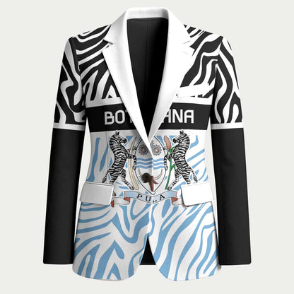 Botswana Personalized Blazer African Zebra Skins Pattern
