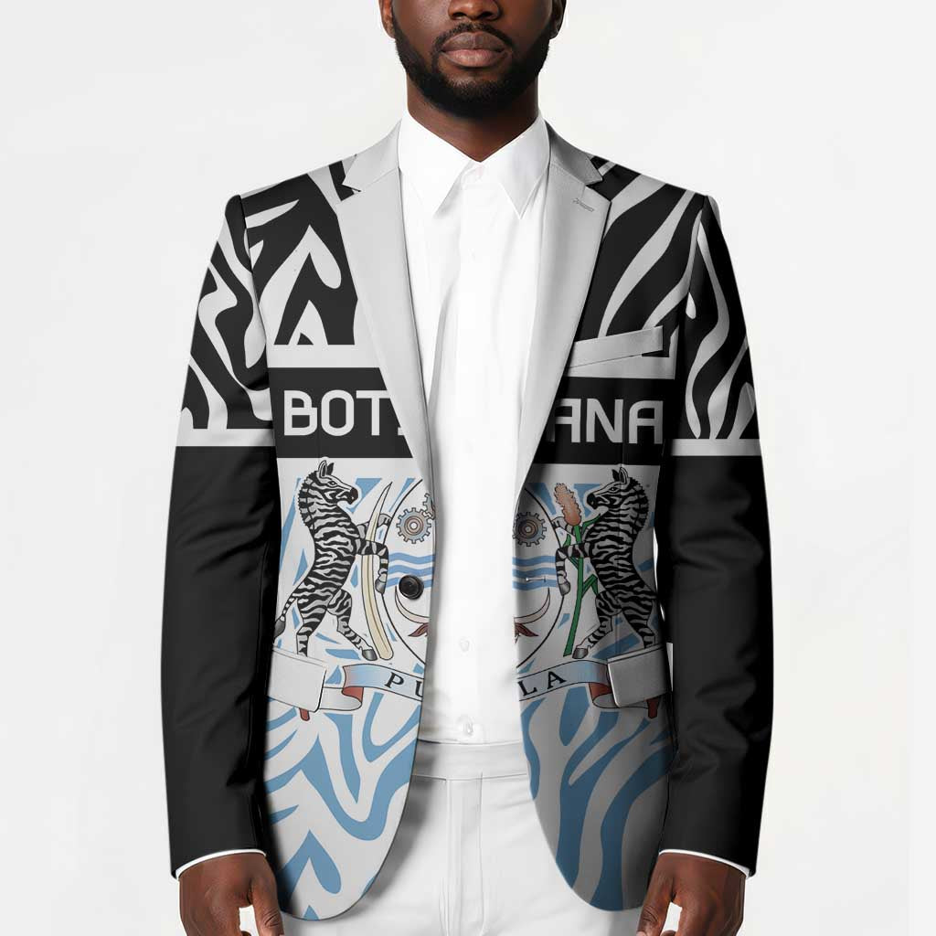 Botswana Personalized Blazer African Zebra Skins Pattern