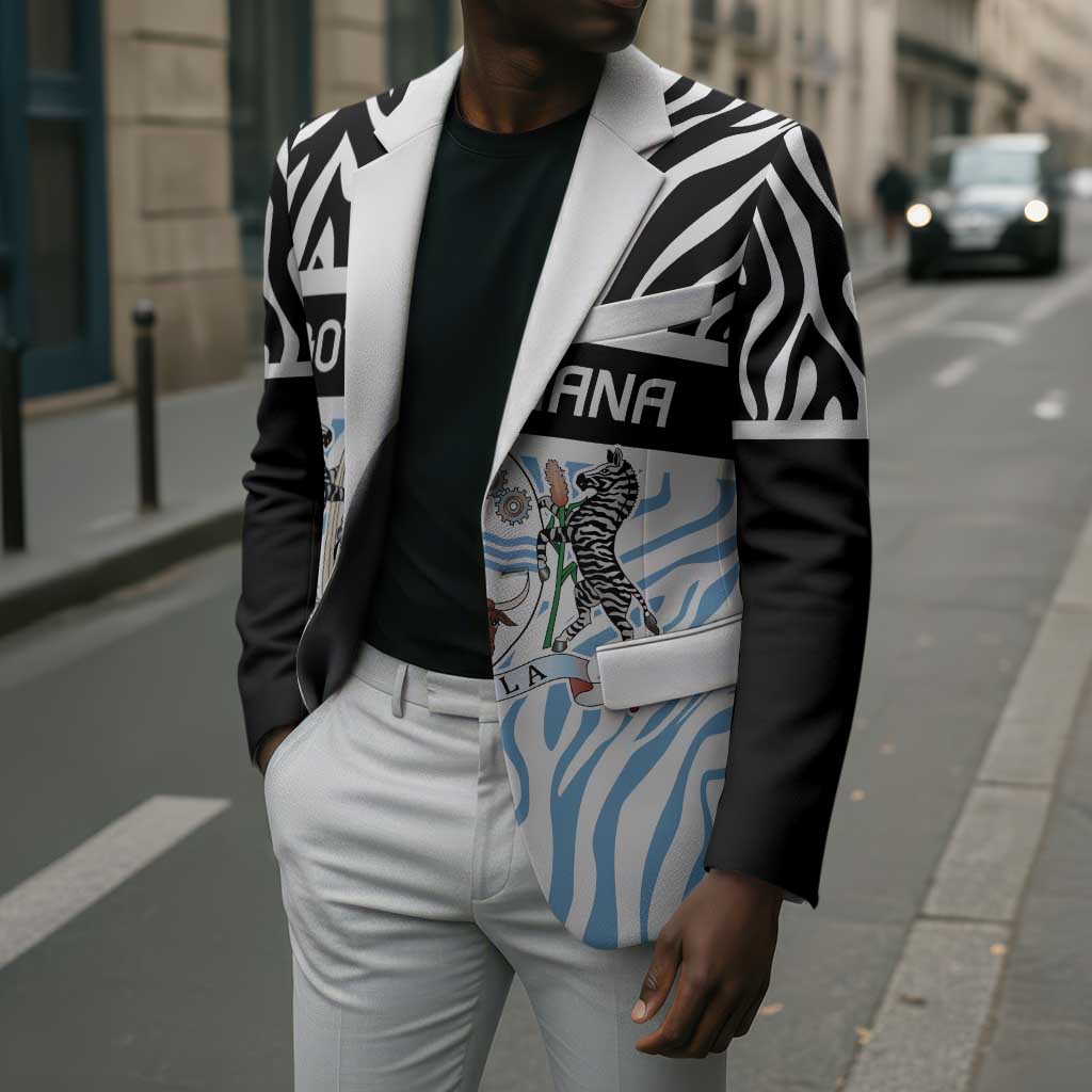 Botswana Personalized Blazer African Zebra Skins Pattern