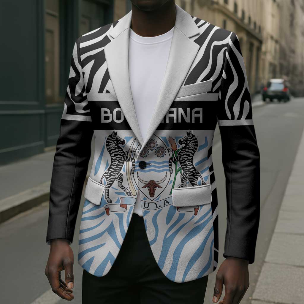 Botswana Personalized Blazer African Zebra Skins Pattern