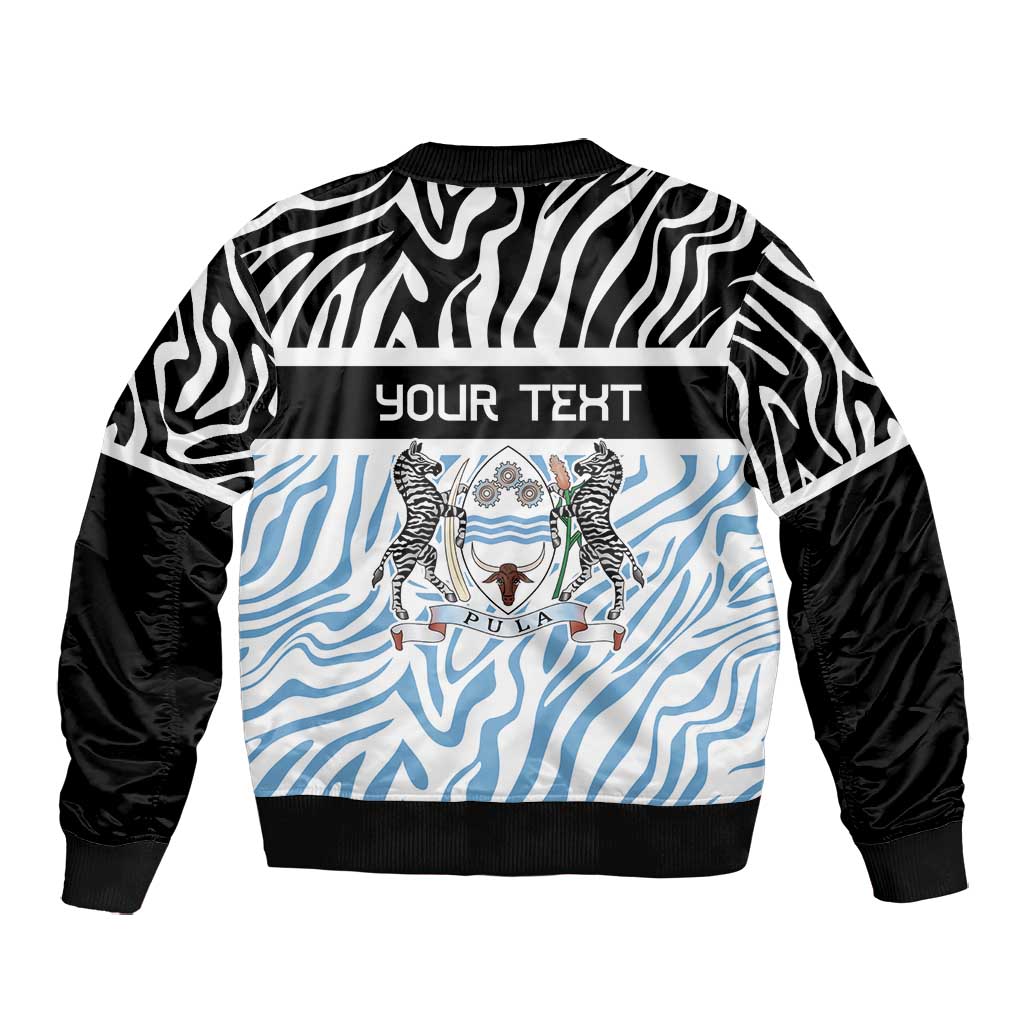 Botswana Personalized Bomber Jacket African Zebra Skins Pattern - African Pride