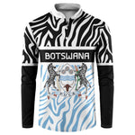 Botswana Personalized Button Sweatshirt African Zebra Skins Pattern