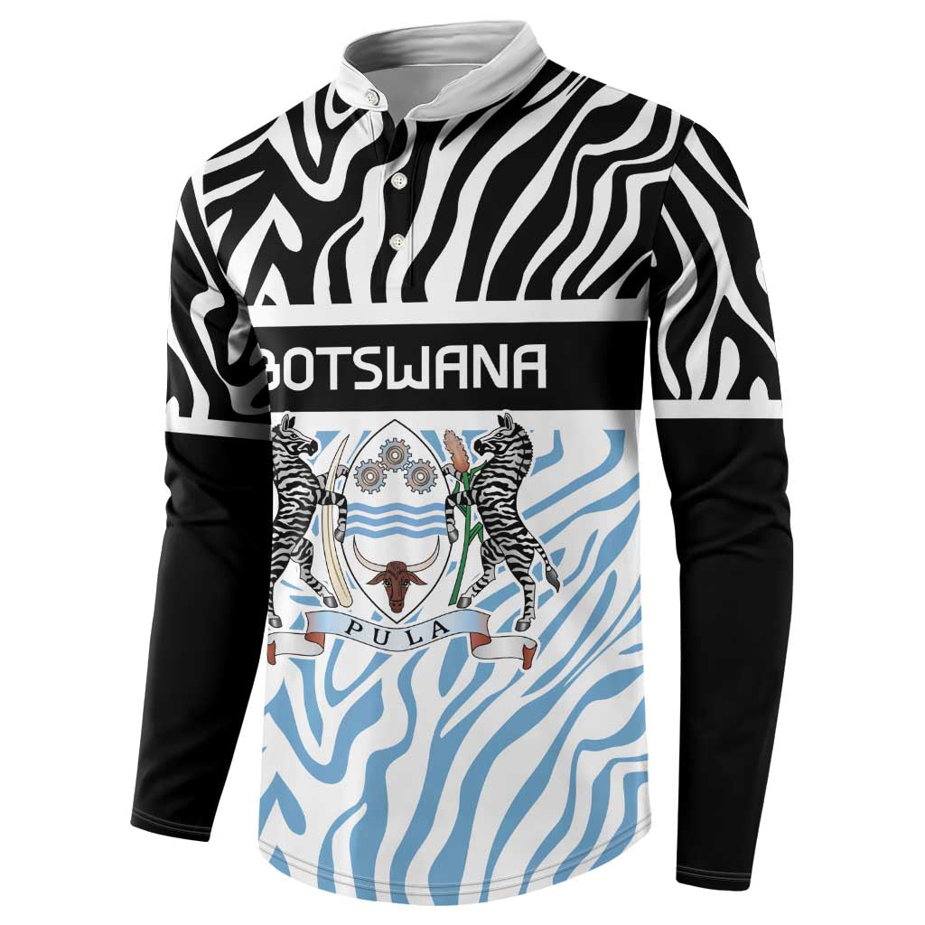 Botswana Personalized Button Sweatshirt African Zebra Skins Pattern