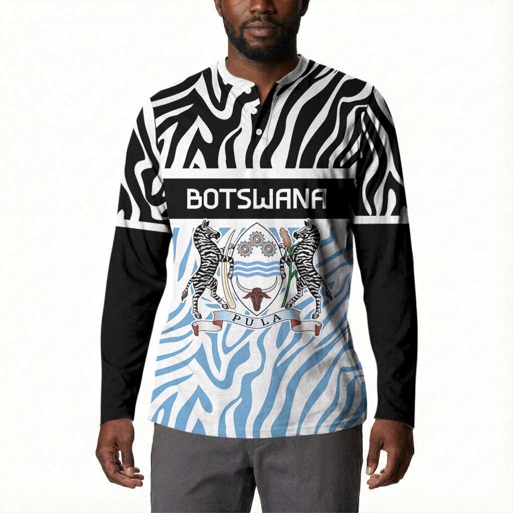 Botswana Personalized Button Sweatshirt African Zebra Skins Pattern