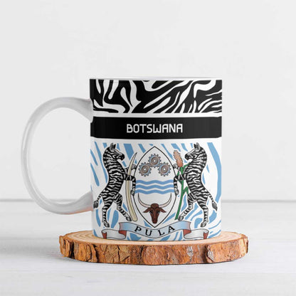 Botswana Personalized Ceramic Mug African Zebra Skins Pattern
