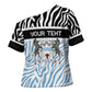 Botswana Personalized Cross Shoulder Shirt African Zebra Skins Pattern