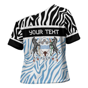 Botswana Personalized Cross Shoulder Shirt African Zebra Skins Pattern