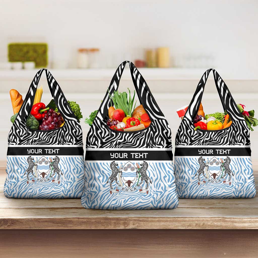 Botswana Personalized Grocery Bag African Zebra Skins Pattern - African Pride