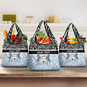 Botswana Personalized Grocery Bag African Zebra Skins Pattern - African Pride