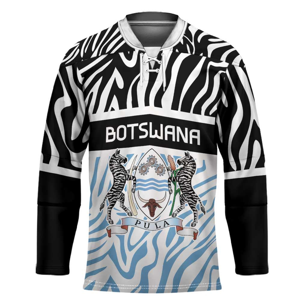 Botswana Personalized Hockey Jersey African Zebra Skins Pattern