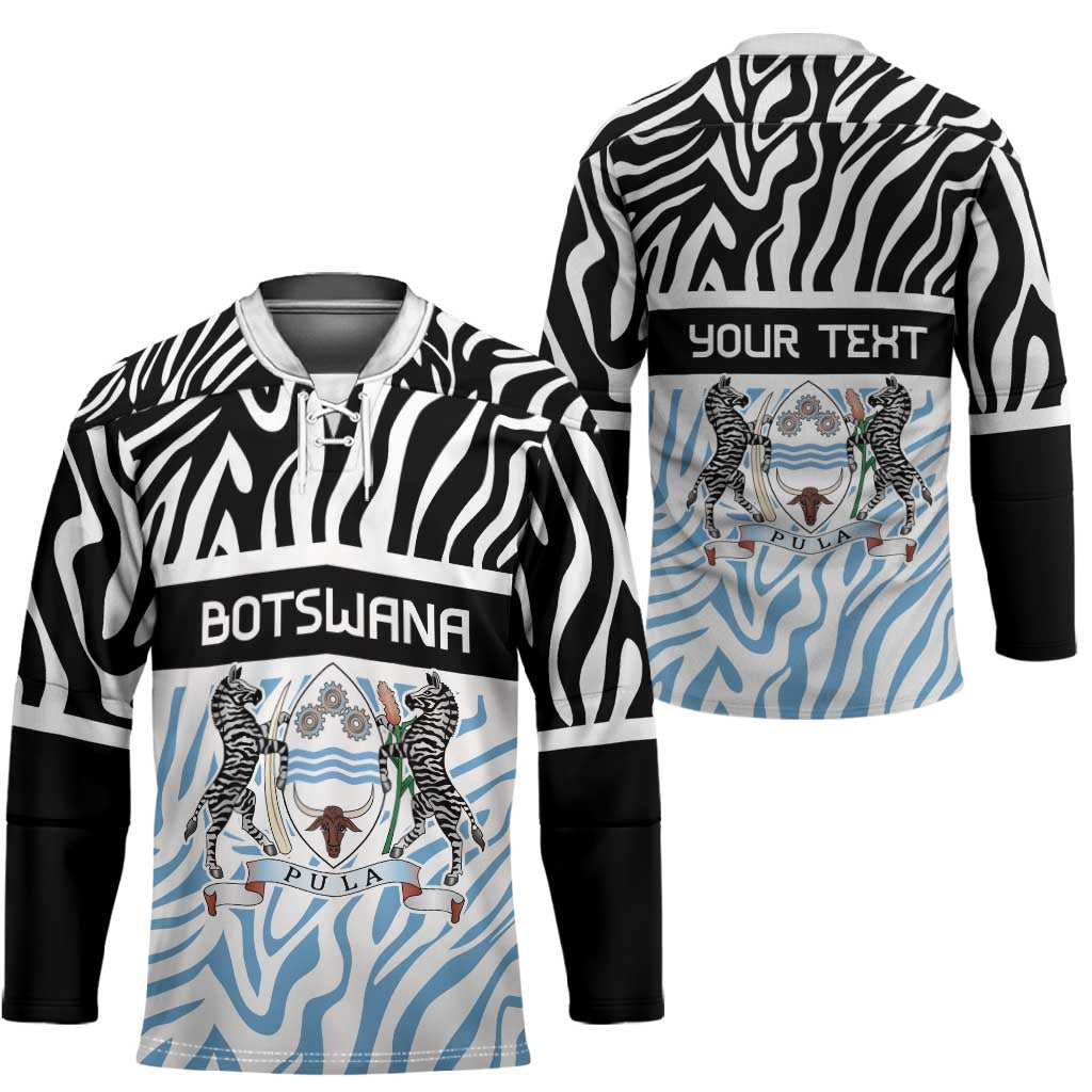 Botswana Personalized Hockey Jersey African Zebra Skins Pattern