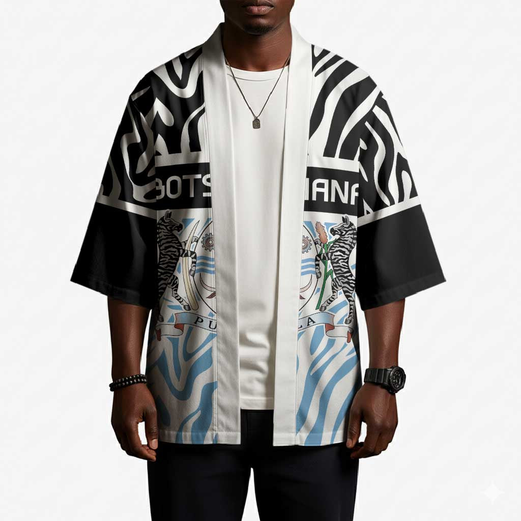 Botswana Personalized Kimono African Zebra Skins Pattern
