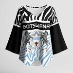Botswana Personalized Kimono Sleeve Blouse African Zebra Skins Pattern