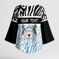 Botswana Personalized Kimono Sleeve Blouse African Zebra Skins Pattern