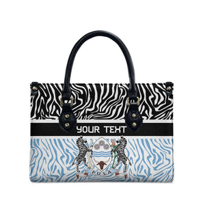 Botswana Personalized Leather Bag African Zebra Skins Pattern
