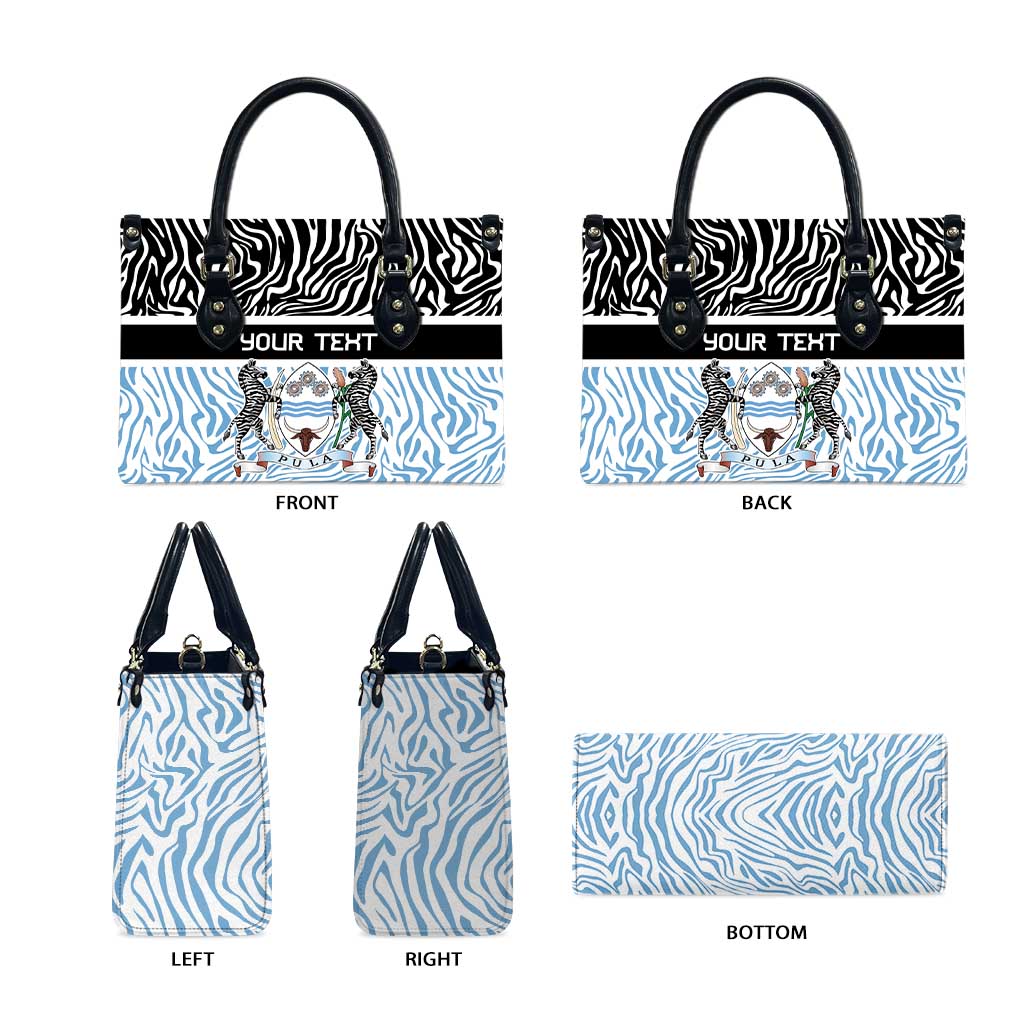 Botswana Personalized Leather Bag African Zebra Skins Pattern