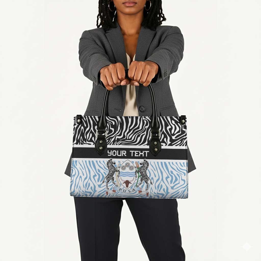 Botswana Personalized Leather Bag African Zebra Skins Pattern