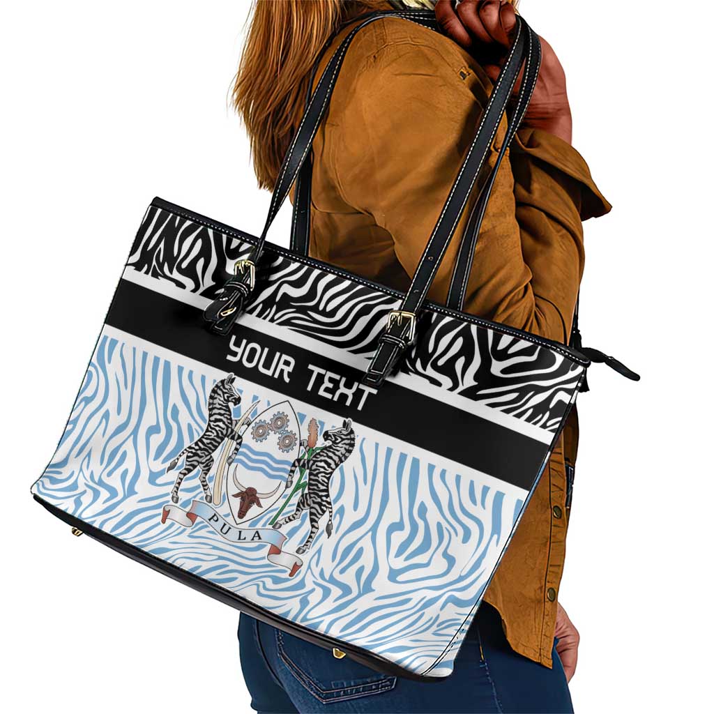 Botswana Personalized Leather Tote Bag African Zebra Skins Pattern - African Pride