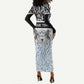 Botswana Personalized Long Sleeve Bodycon Dress African Zebra Skins Pattern - African Pride