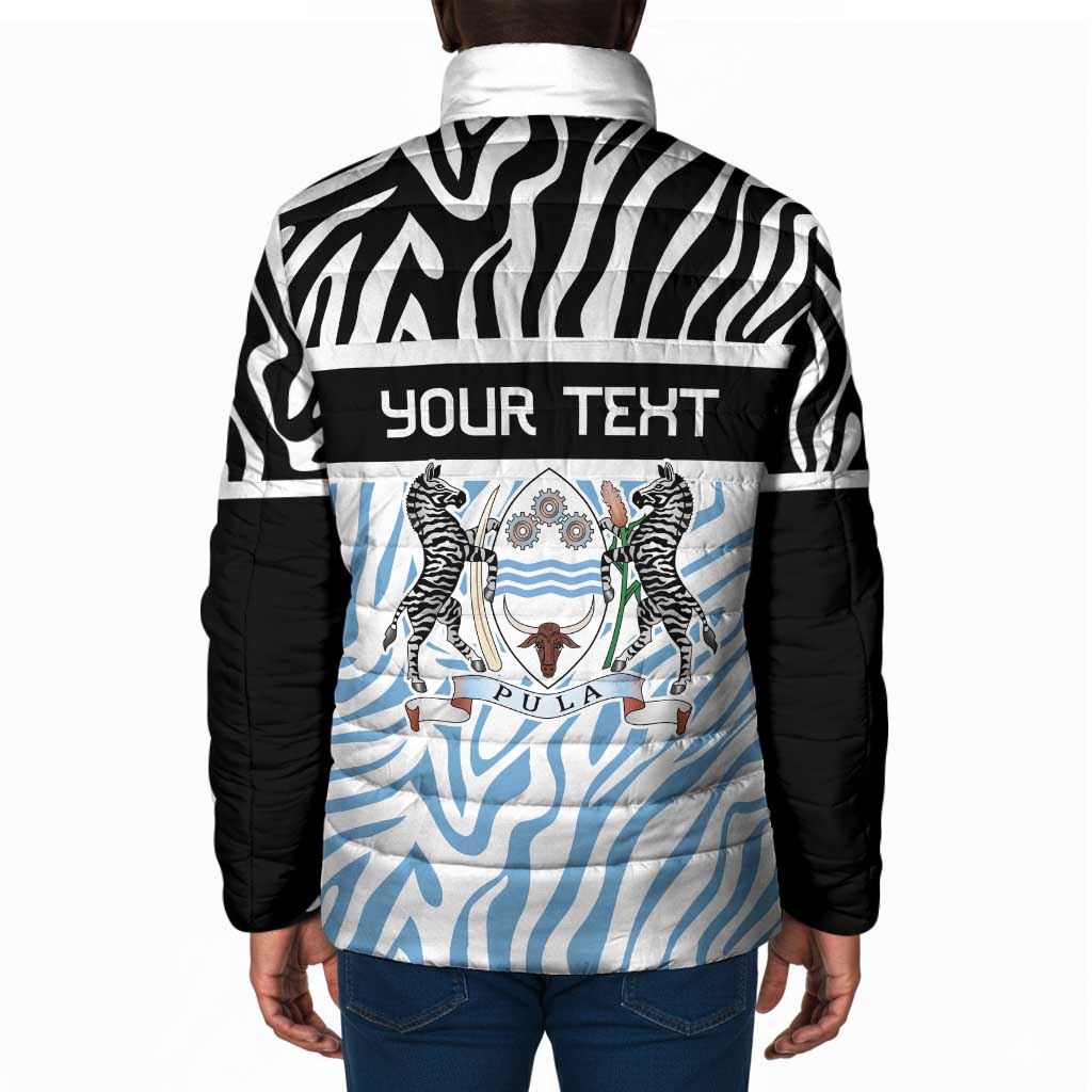 Botswana Personalized Padded Jacket African Zebra Skins Pattern