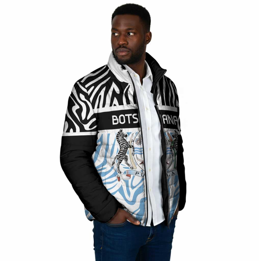 Botswana Personalized Padded Jacket African Zebra Skins Pattern