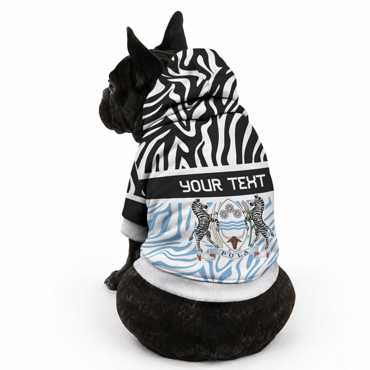 Botswana Personalized Pet Hoodie African Zebra Skins Pattern