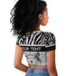 Botswana Personalized Raglan Cropped T shirt African Zebra Skins Pattern - African Pride