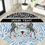 Botswana Personalized Round Carpet African Zebra Skins Pattern - African Pride