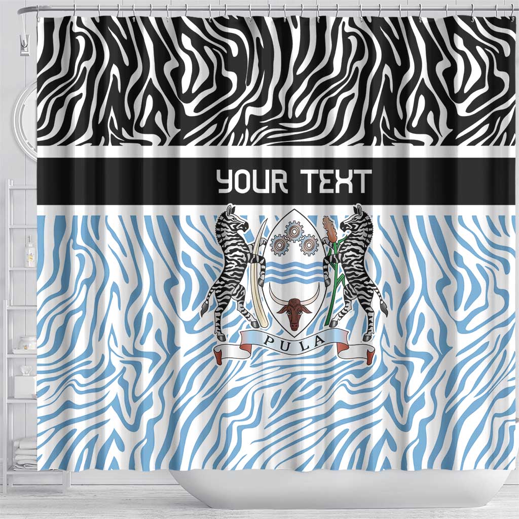Botswana Personalized Shower Curtain African Zebra Skins Pattern - African Pride