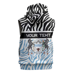 Botswana Personalized Sleeveless Hoodie African Zebra Skins Pattern - African Pride