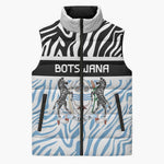 Botswana Personalized Sleeveless Puffer Jacket African Zebra Skins Pattern