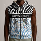 Botswana Personalized Sleeveless Zip Hoodie African Zebra Skins Pattern - African Pride