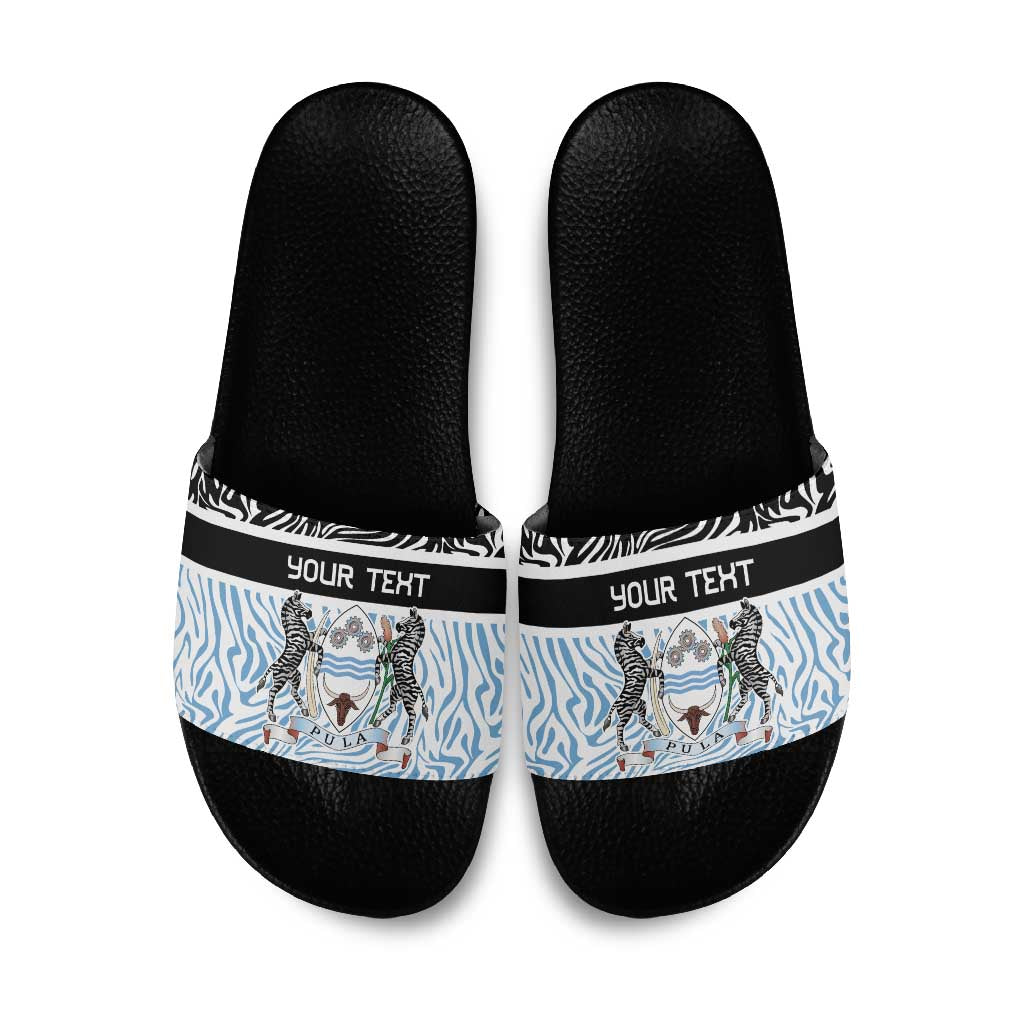 Botswana Personalized Slide Sandals African Zebra Skins Pattern