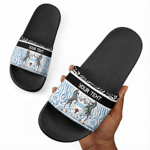 Botswana Personalized Slide Sandals African Zebra Skins Pattern
